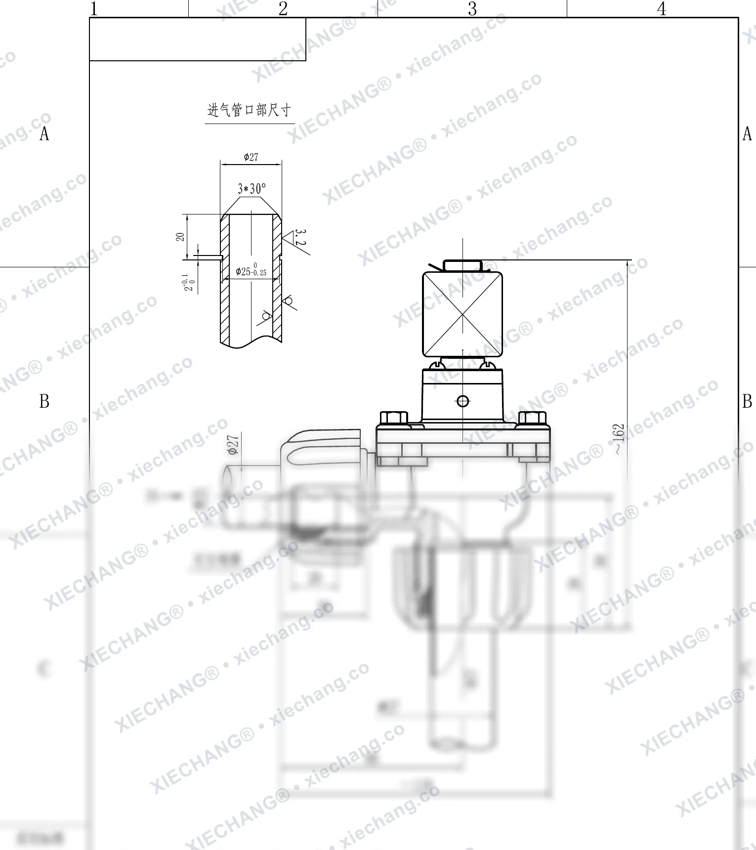 DCF-ZM-20 · 3/4" · угловой импульсный клапан с наружной резьбой — Монтажный чертёж