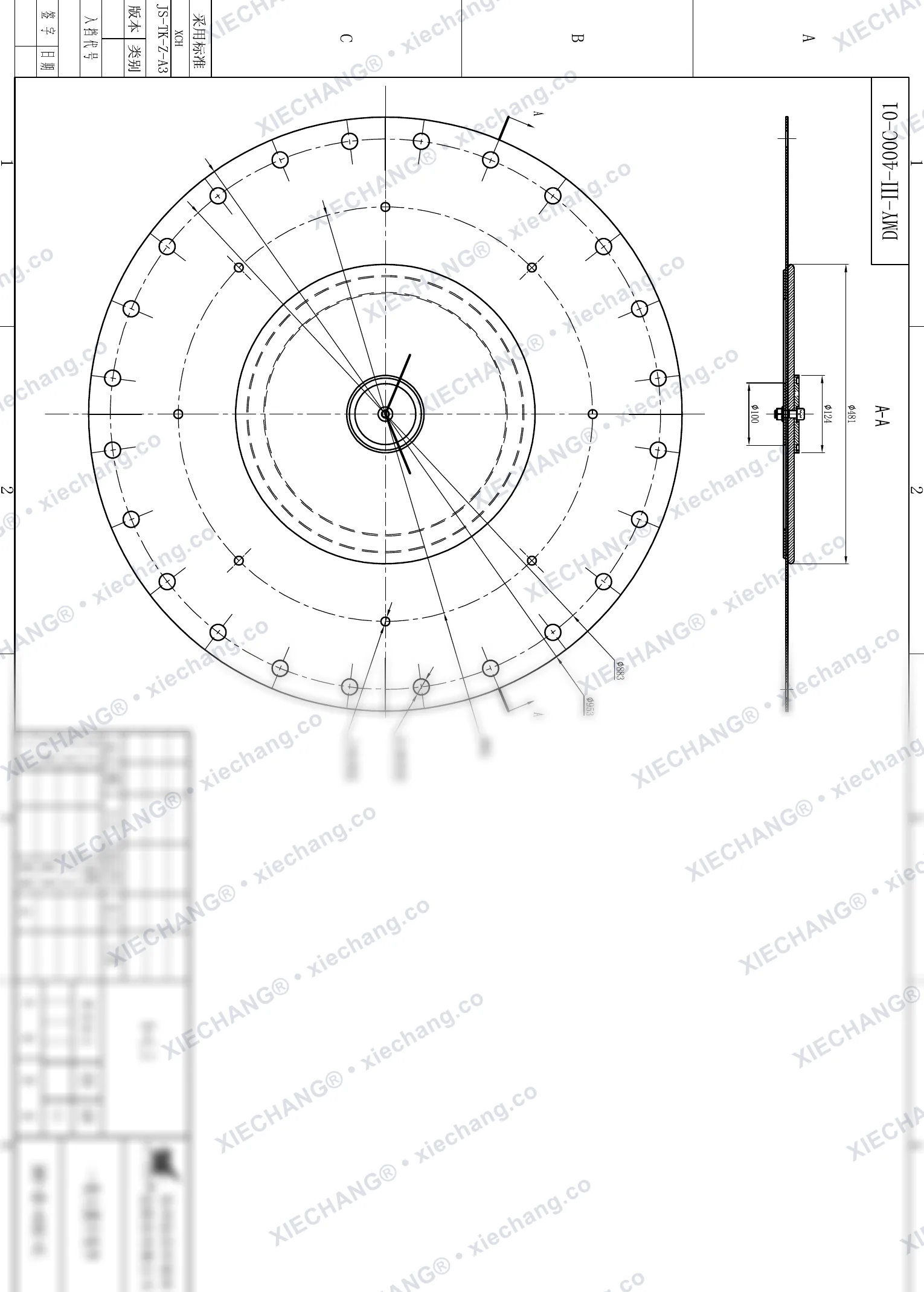 DMY-Ⅲ-400C-01 · DN400 · мембранный узел (1-я ступень / большой первичный, 16 дюймов) — Сборочный чертёж